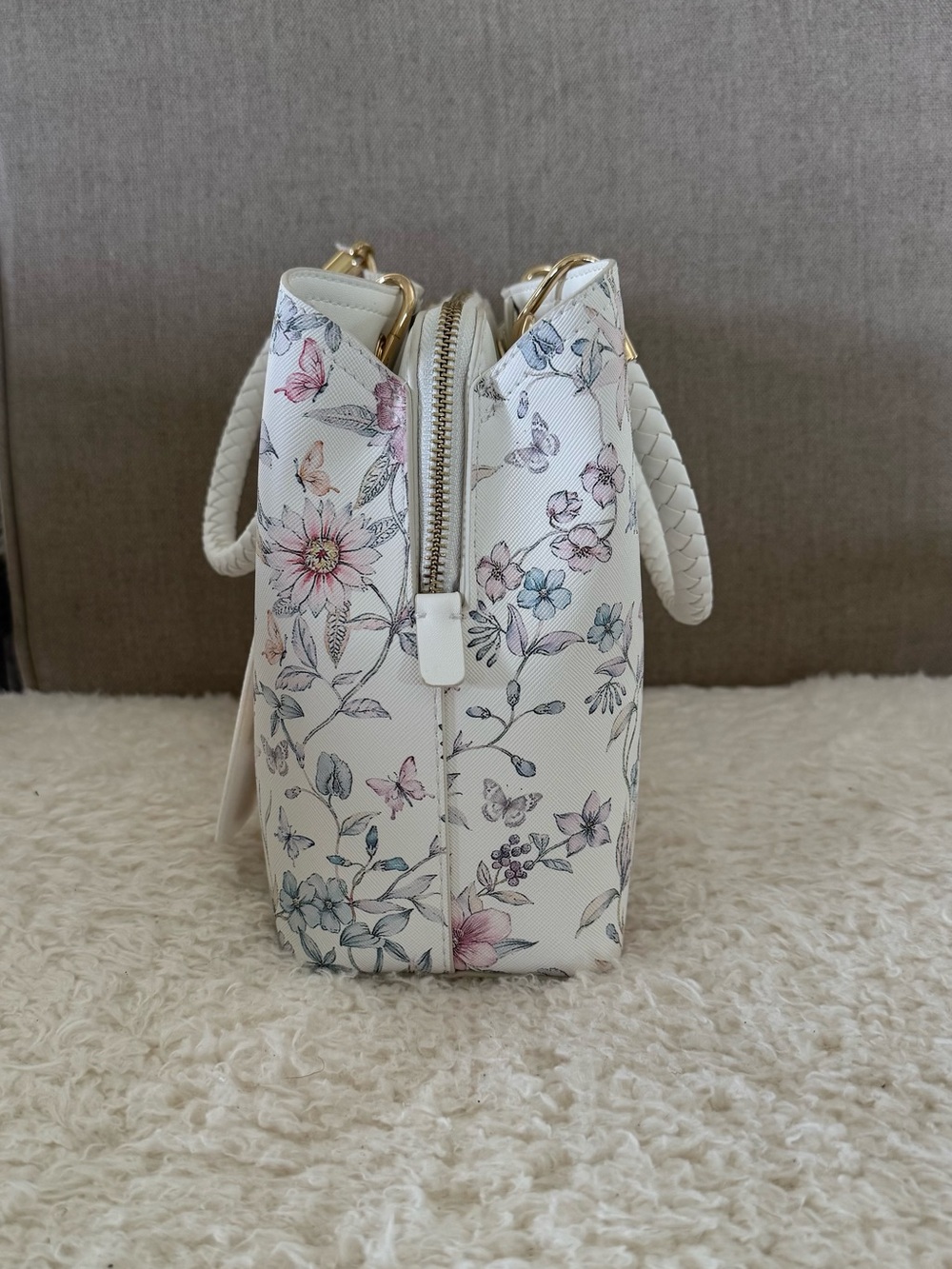 ALDO Floral Lothycann Satchel with Braided Handles - Picture 5 of 12
